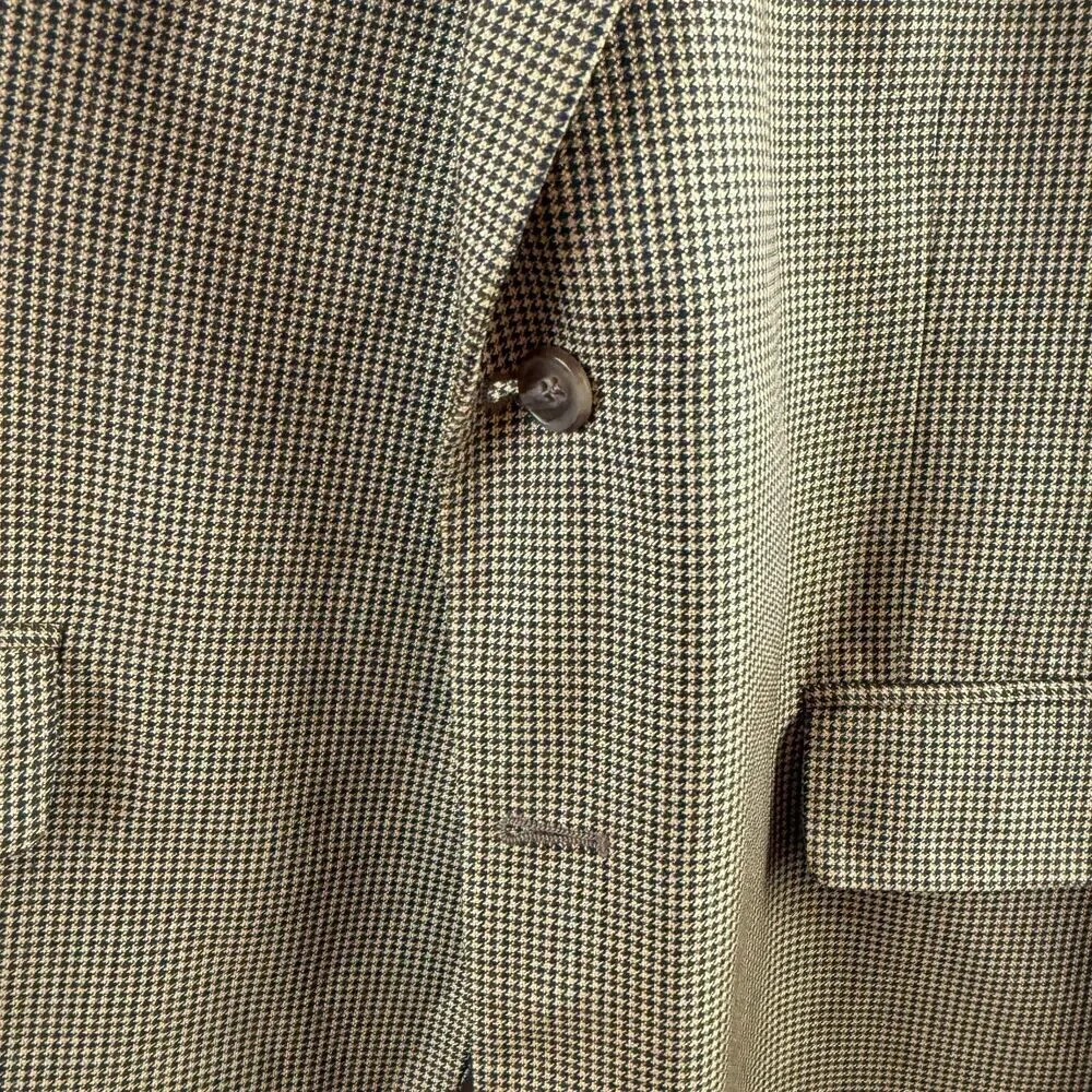 Brooks Brothers Blazer Suit Jacket Men 42 SHORT Brown Plaid Silk Wool Office